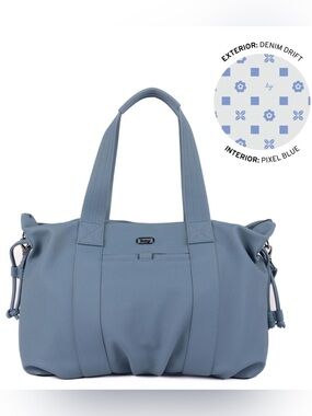 Piper Matte Luxe VL Hobo Tote Bag in Denim Drift